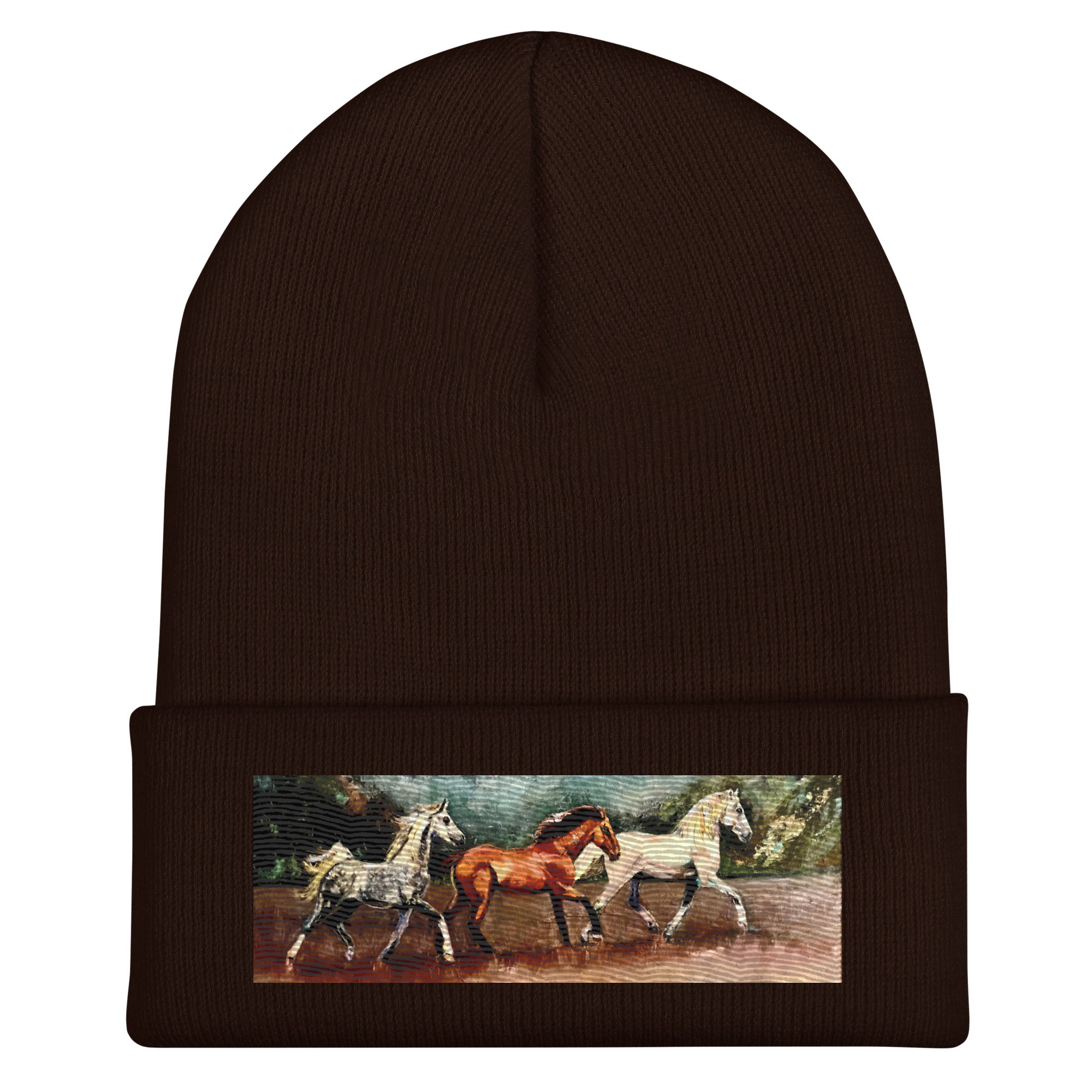 Tranquil Horizon Walk Cuffed Beanie - Brown image