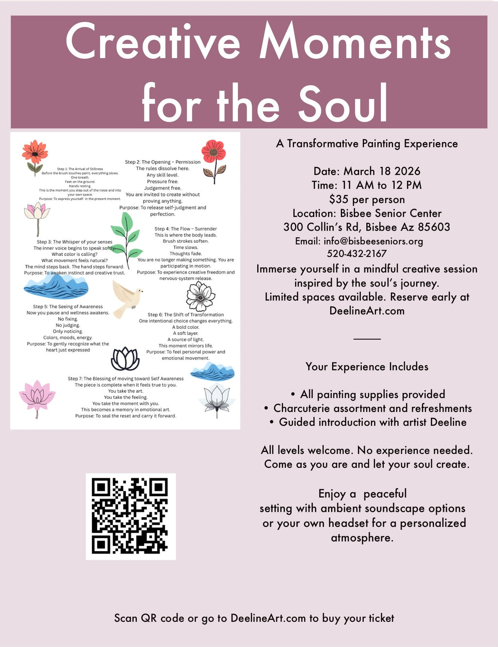 Creative Moments for the Soul Painting Experience Bisbee Senior Center