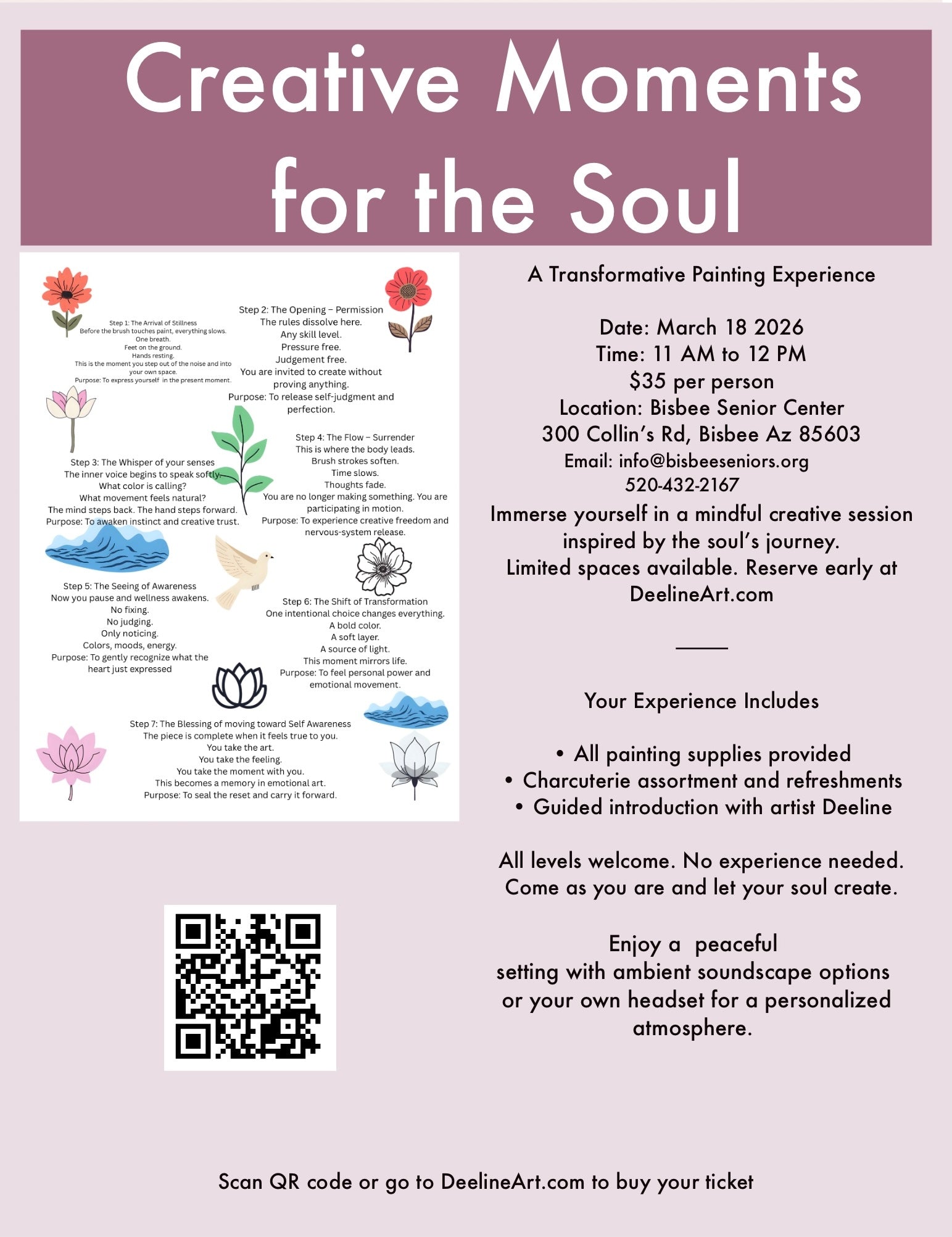 Creative Moments for the Soul Painting Experience Bisbee Senior Center