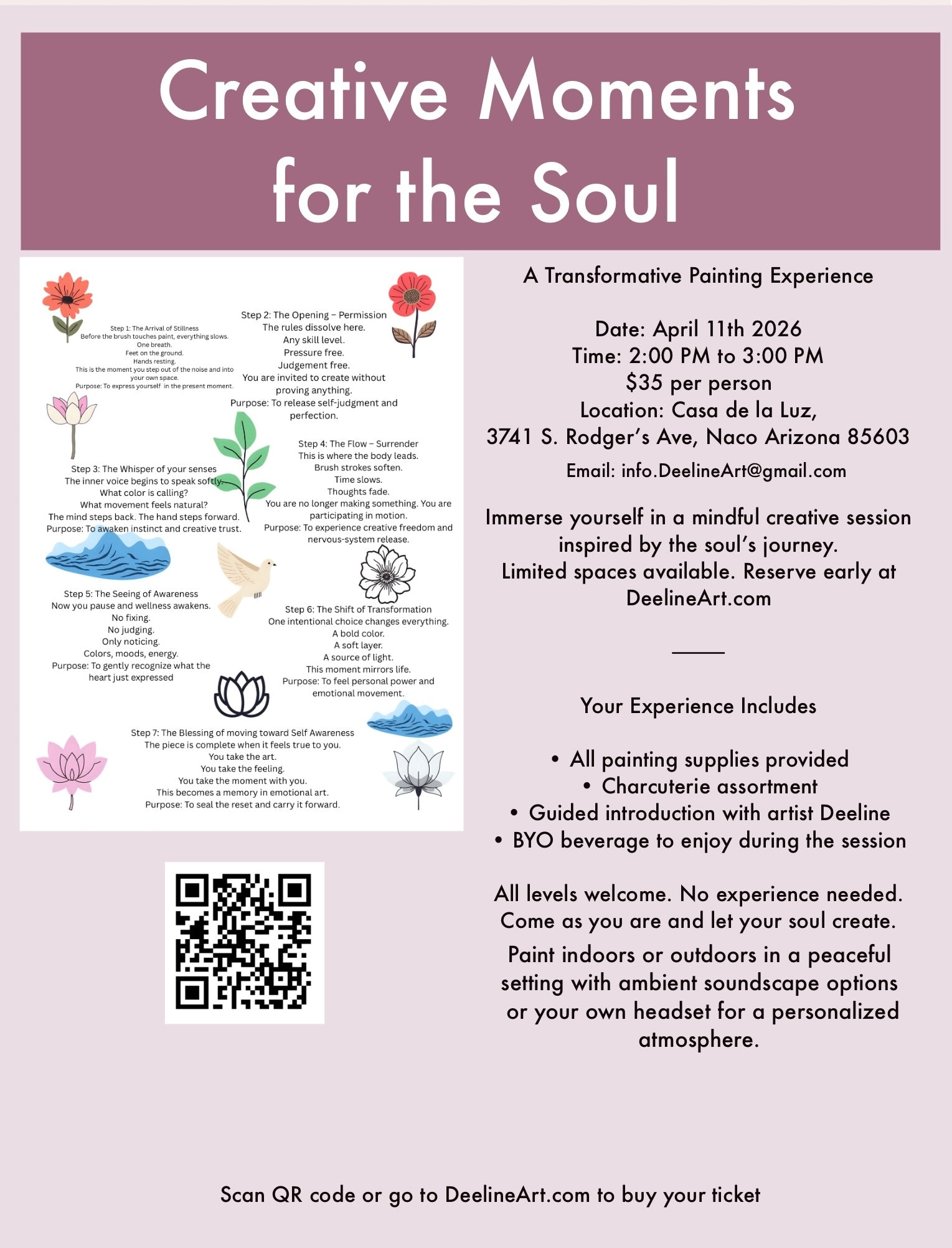 Creative Moments for the Soul Painting Experience @ Casa de la Luz