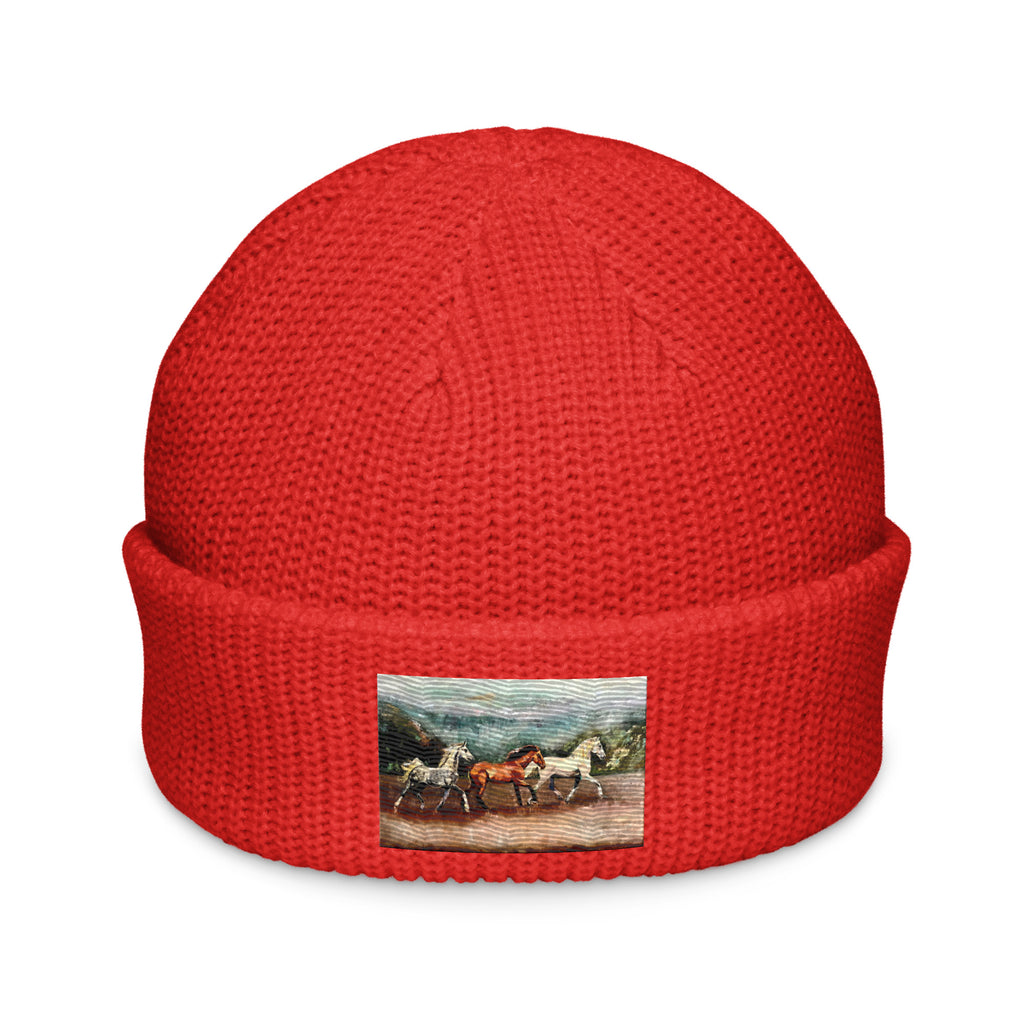 Tranquil Horizon Walk Fisherman Beanie - Red image