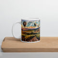 Soaring Over Wine Country White glossy mug image 0